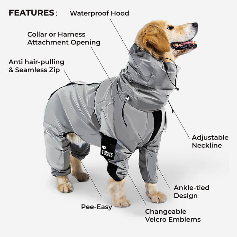 Reflective All-weather Waterproof Cool Dog Accessories Rain Coat - Image 4