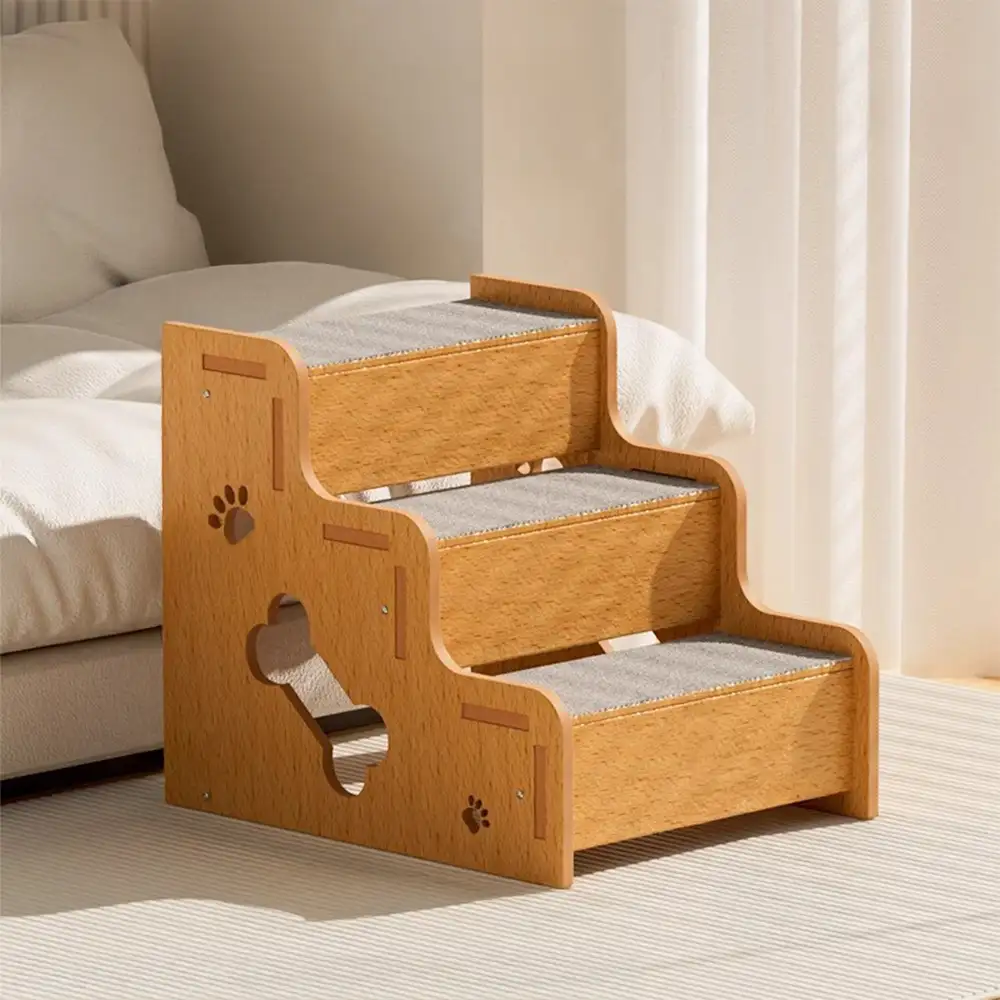 Safe Sturdy Wood Non-Slip Dog Ramp Stairs - Image 10