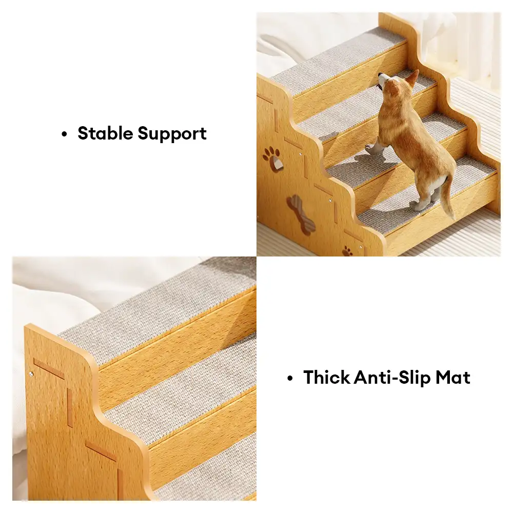 Safe Sturdy Wood Non-Slip Dog Ramp Stairs - Image 5