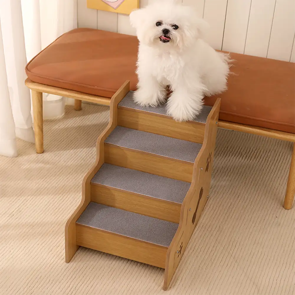 Safe Sturdy Wood Non-Slip Dog Ramp Stairs - Image 6