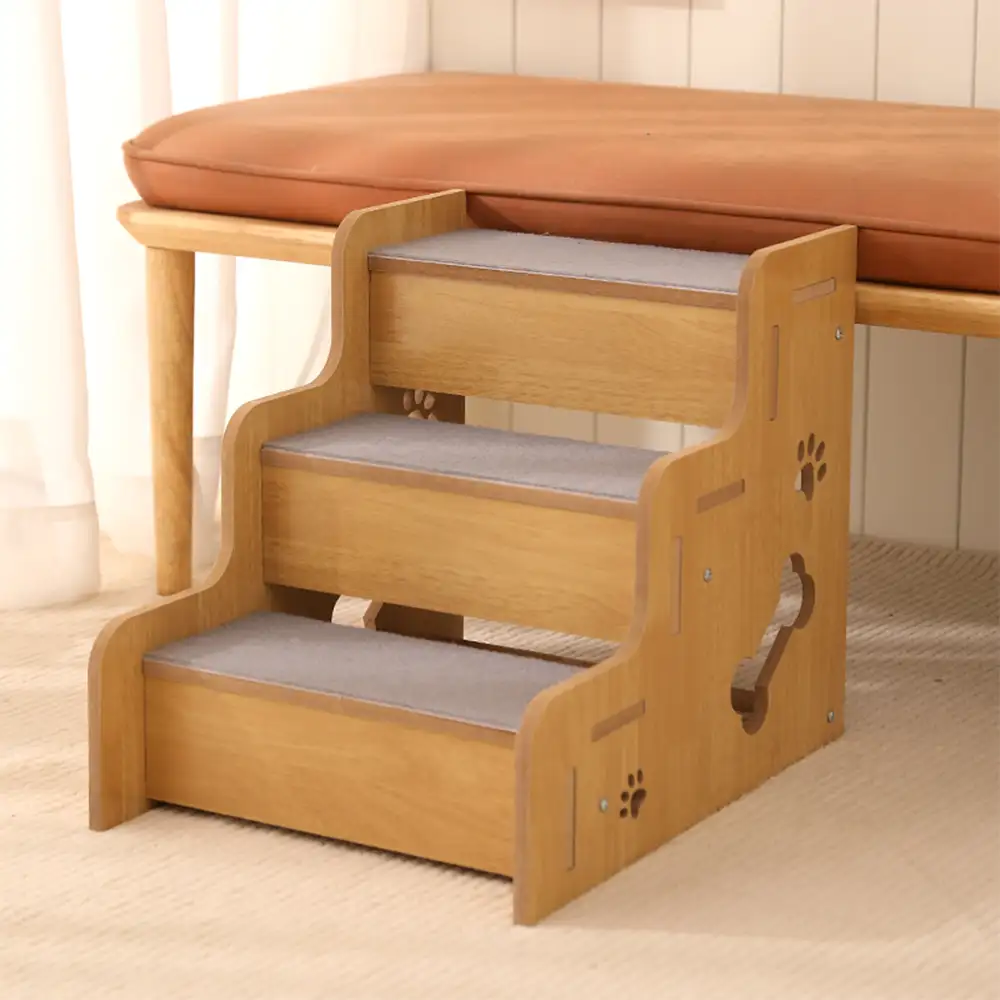 Safe Sturdy Wood Non-Slip Dog Ramp Stairs - Image 7