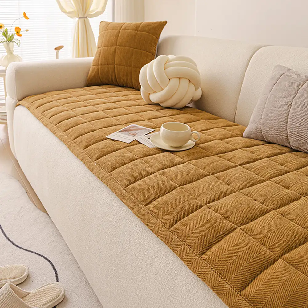 Herringbone Chenille Elegant Breathable Sofa Decoration Non-slip Couch Cover - Image 10