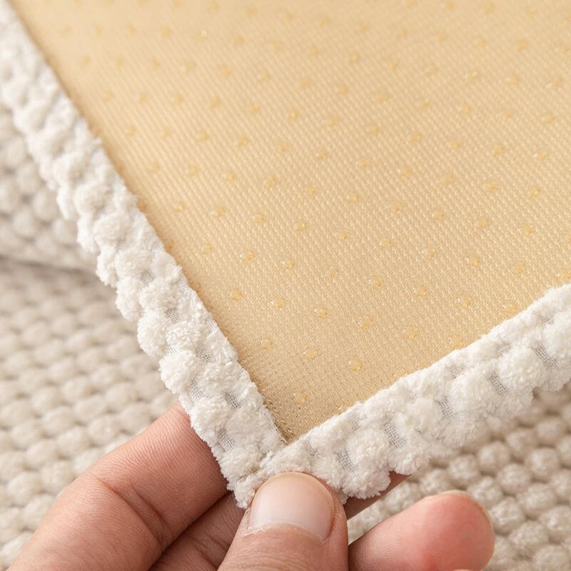 Simple Solid Colour Plush Furniture Protector Couch Cover - Image 11