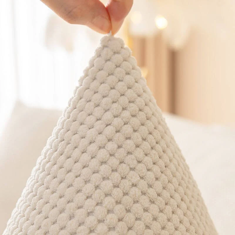 Simple Solid Colour Plush Furniture Protector Couch Cover - Image 7