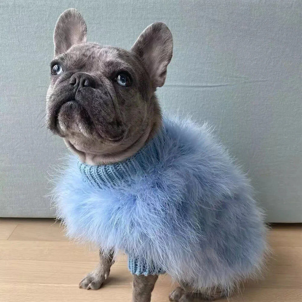 Soft Fluffy Fashion Luxurious Dog Turtleneck Knit Sweater - Image 7