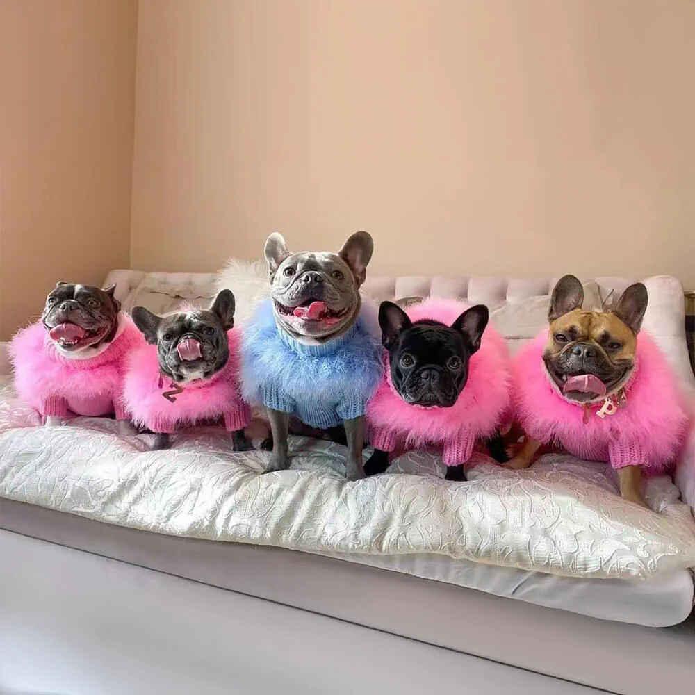 Soft Fluffy Fashion Luxurious Dog Turtleneck Knit Sweater - Image 8