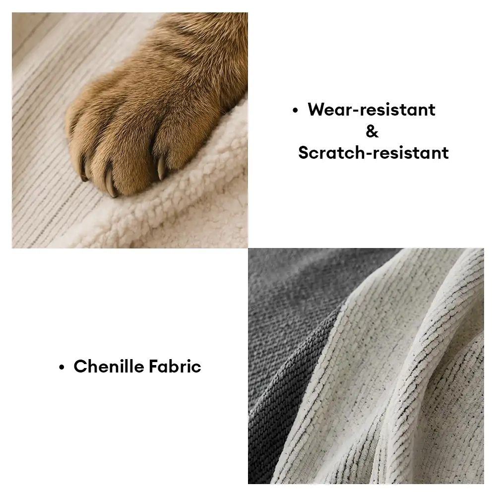 Stripe Art Scratch Resistant Chenille Multifunctional Sofa Protector Couch Cover - Image 7