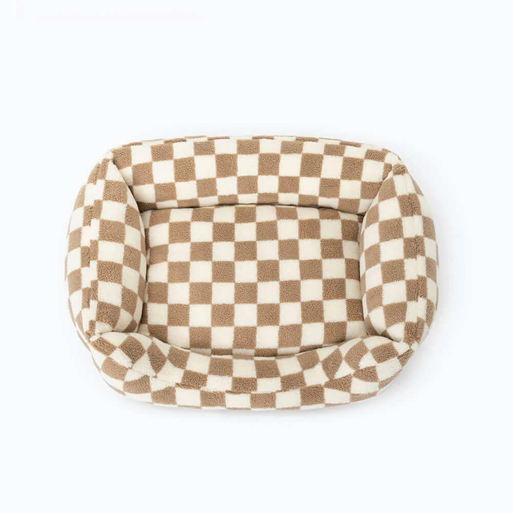 Stylish Checkerboard Warmth Removable Washable  Dog Sofa Bed - Image 8