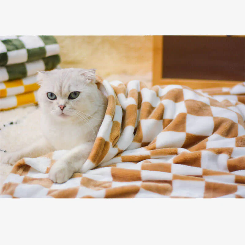 Stylish Chequered Flannel Pet Blanket Dog & Cat Blanket - Image 8
