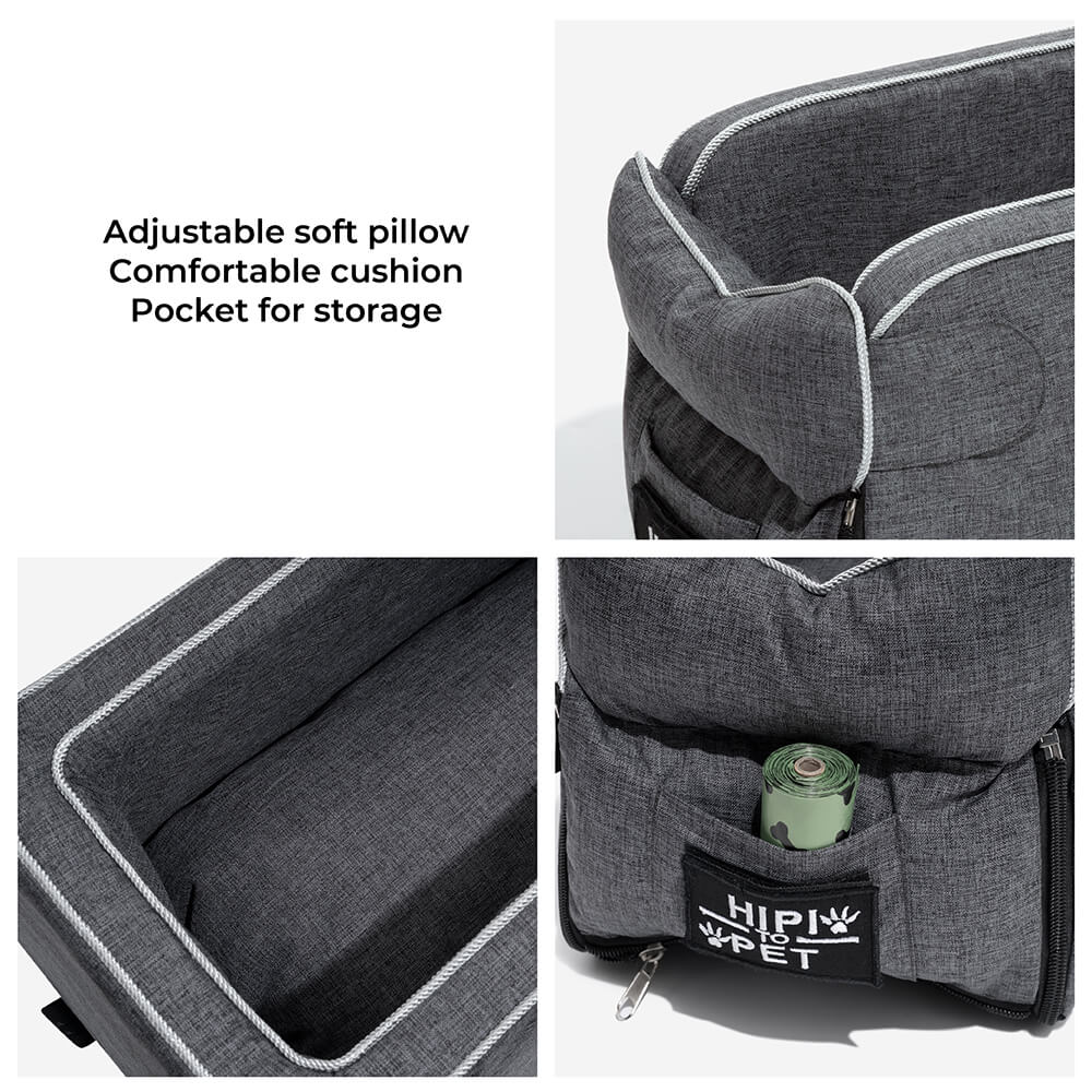 Suede Square Lookout Console Pet Car Seat - Image 3