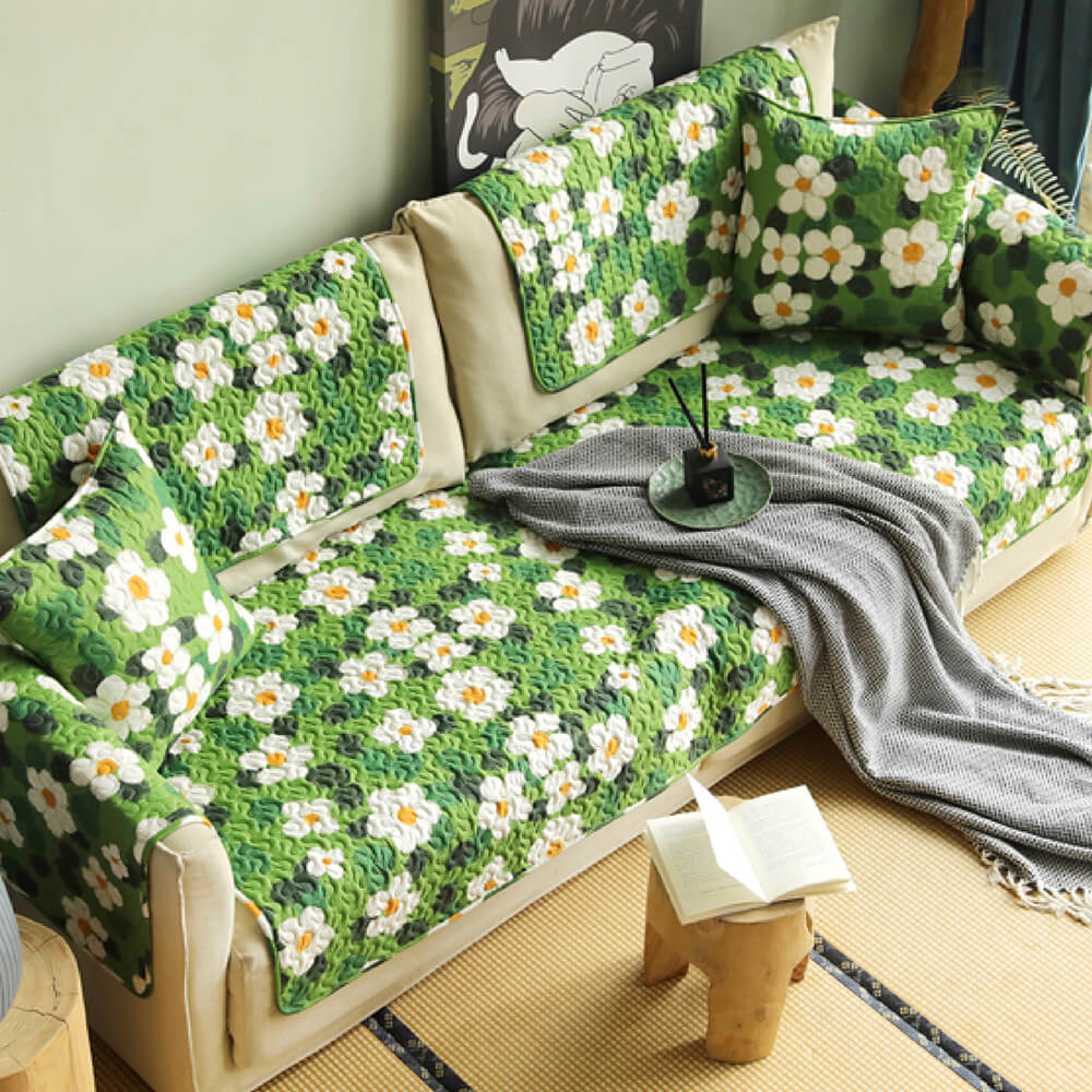Super Soft Floral Anti-scratch Furniture Protector Couch Cover - Image 6