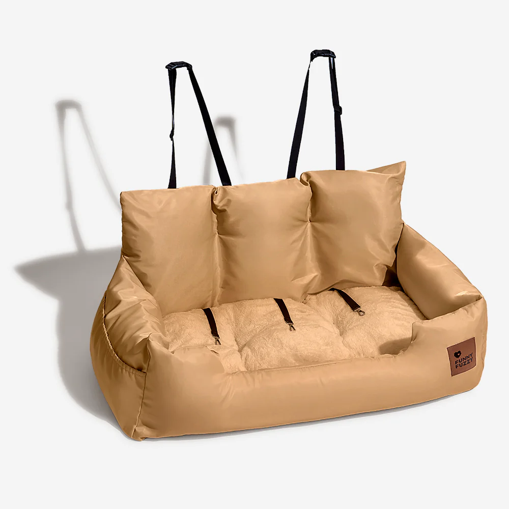 Travel Bolster Safety Medium Large Dog Car Back Seat Bed - Image 29