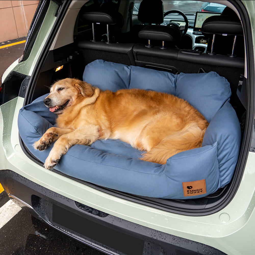 Travel Bolster Safety Medium Large Dog Car Back Seat Bed - Image 30