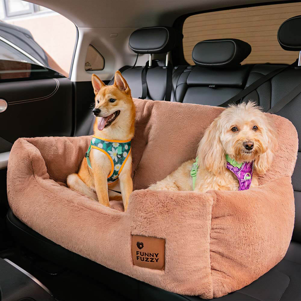 Travel Bolster Safety Medium Large Dog Car Back Seat Bed - Image 34