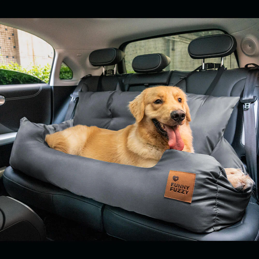 Travel Bolster Safety Medium Large Dog Car Back Seat Bed - Image 35