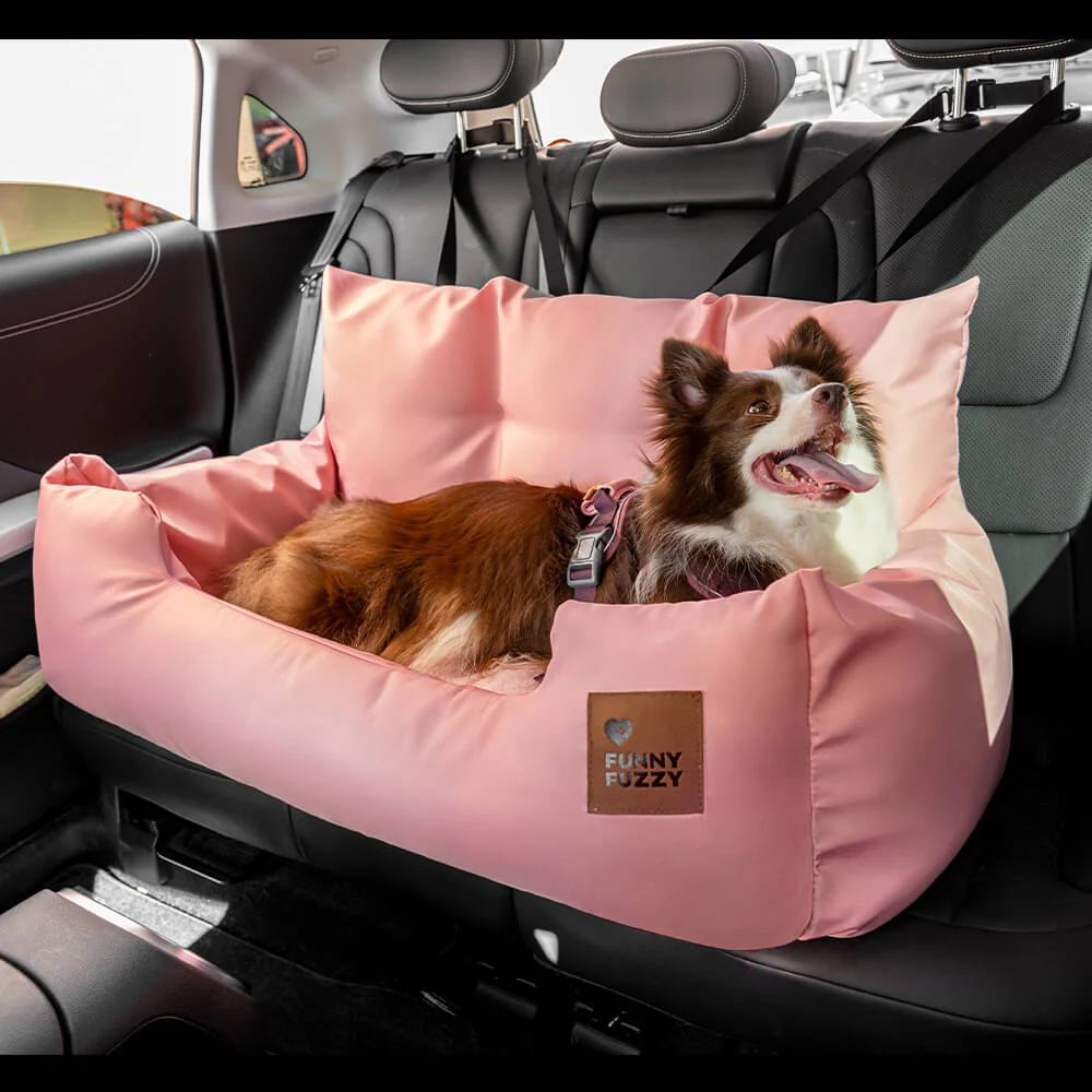 Travel Bolster Safety Medium Large Dog Car Back Seat Bed - Image 36