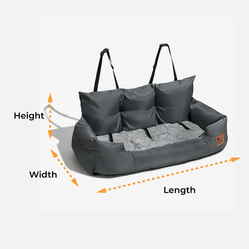 Travel Bolster Safety Waterproof Medium Large Dog Car Back Seat Bed - Image 14