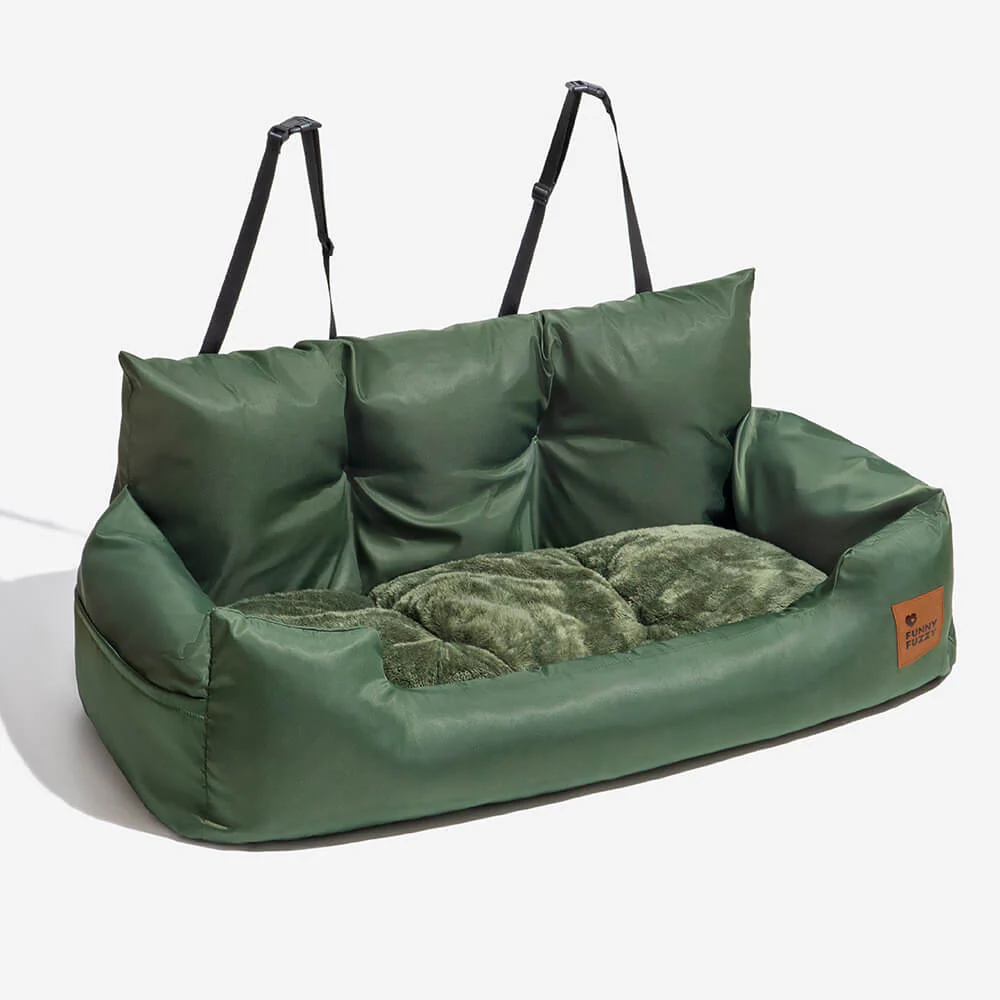 Travel Bolster Safety Waterproof Medium Large Dog Car Back Seat Bed - Image 25