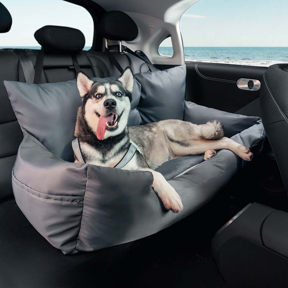 Travel Bolster Safety Waterproof Medium Large Dog Car Back Seat Bed - Image 26