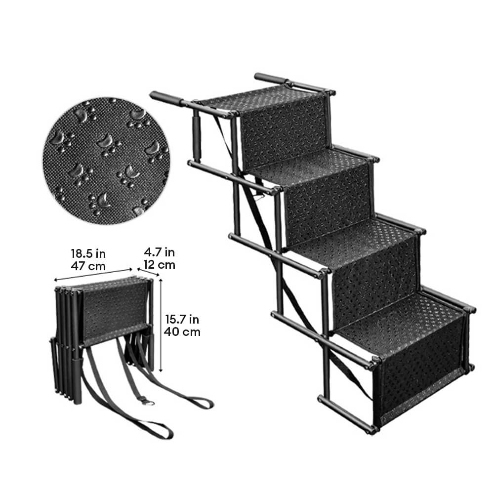 Travel Portable Foldable 4-Steps Non-Slip Dog Car Stairs - Image 3