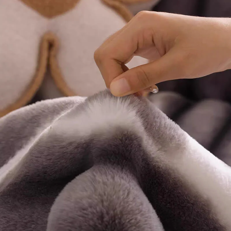 Trendy Beautiful Gradient Colour Stripe Plush Couch Cover - Image 7