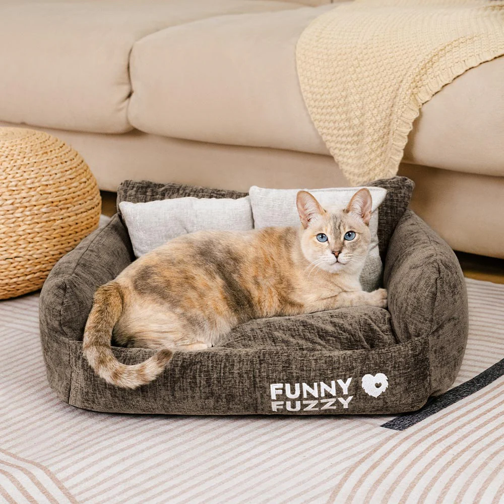Vintage Chenille Washable Soft Cat Sofa Bed - Image 5