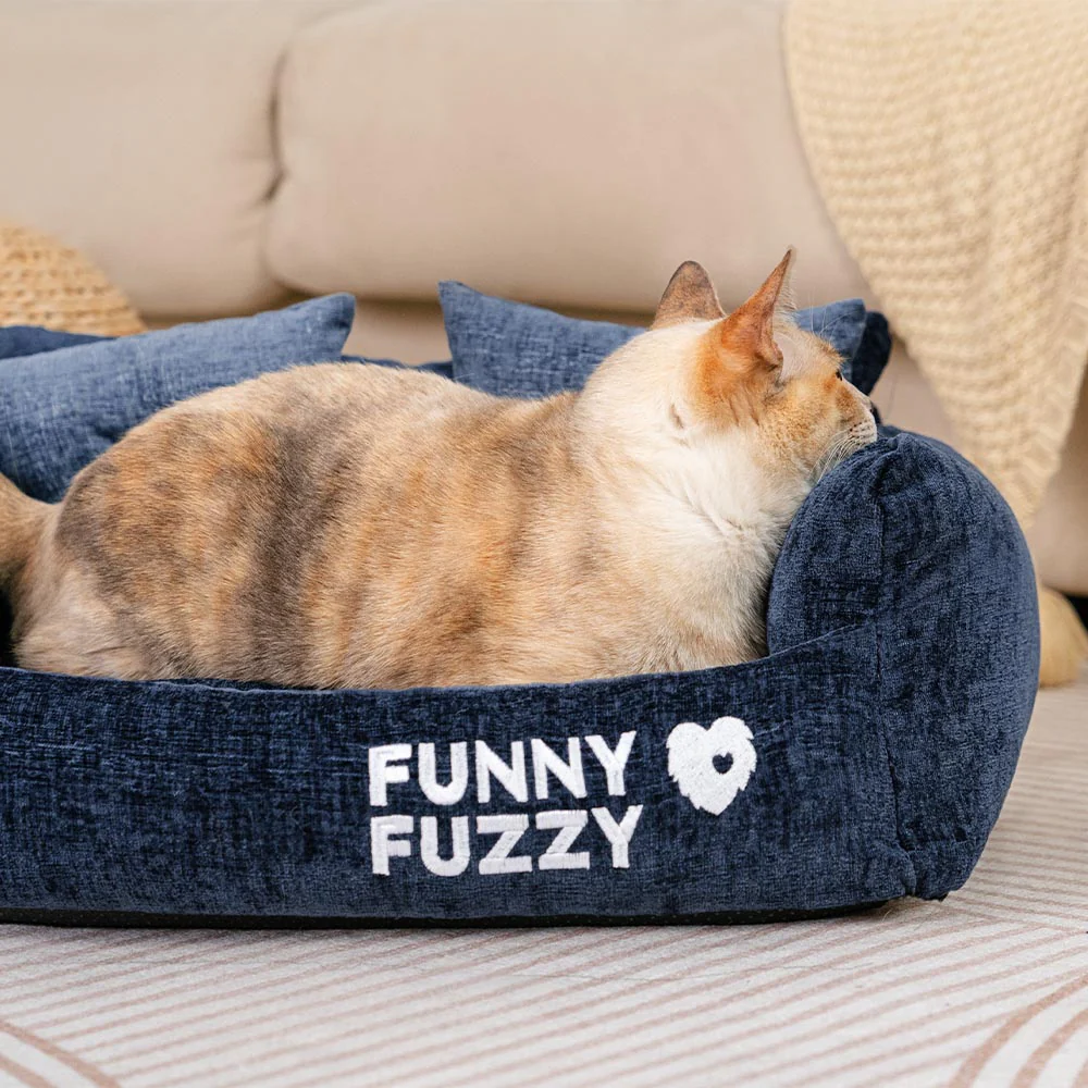 Vintage Chenille Washable Soft Cat Sofa Bed - Image 9