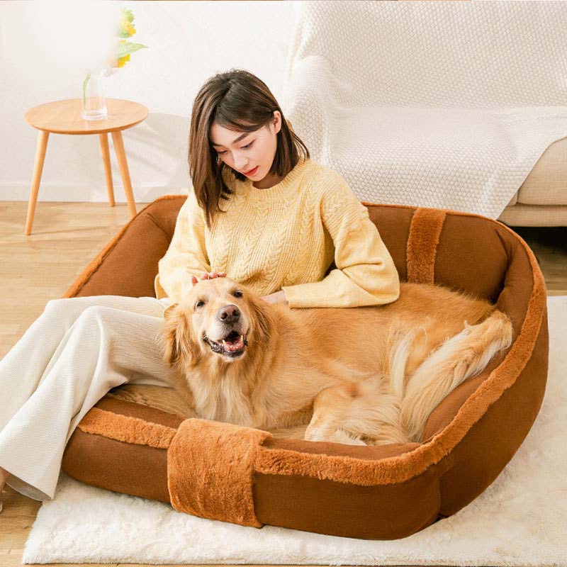 Vintage Large Cozy Calming Sofa Dog Bed - Image 11