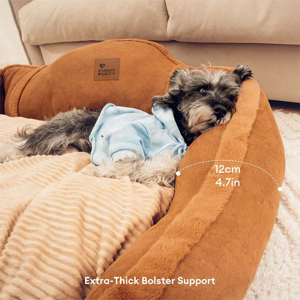 Vintage Large Cozy Calming Sofa Dog Bed - Image 7