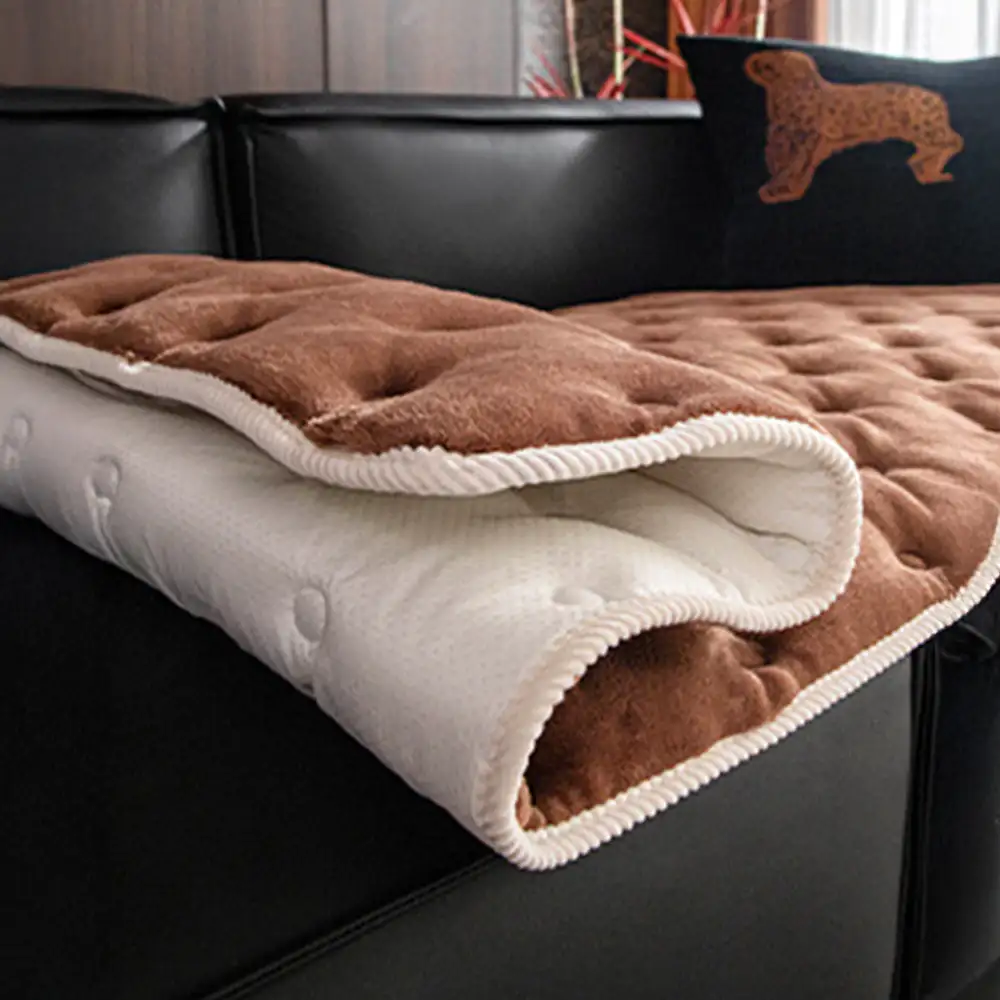Vintage Leather Sofa Protection Non-Slip Couch Cover - Image 10