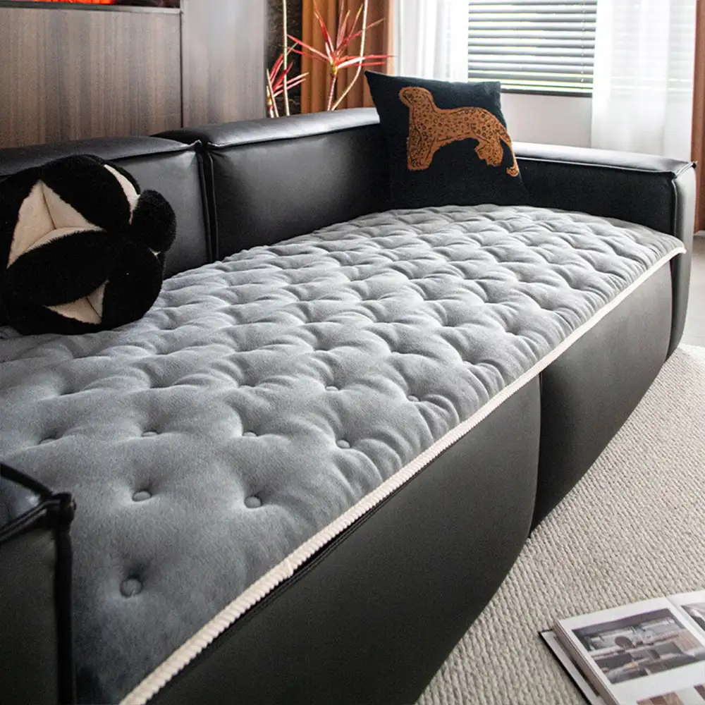 Vintage Leather Sofa Protection Non-Slip Couch Cover - Image 3
