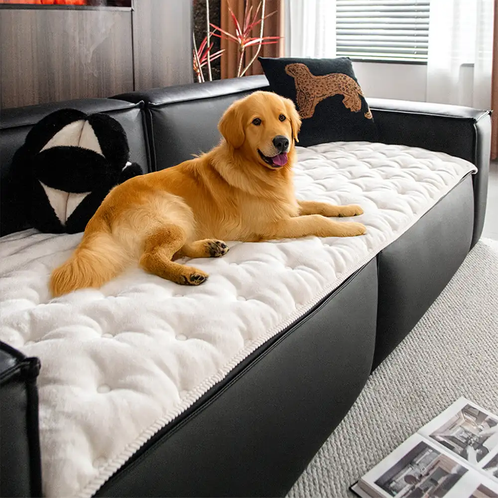 Vintage Leather Sofa Protection Non-Slip Couch Cover - Image 4