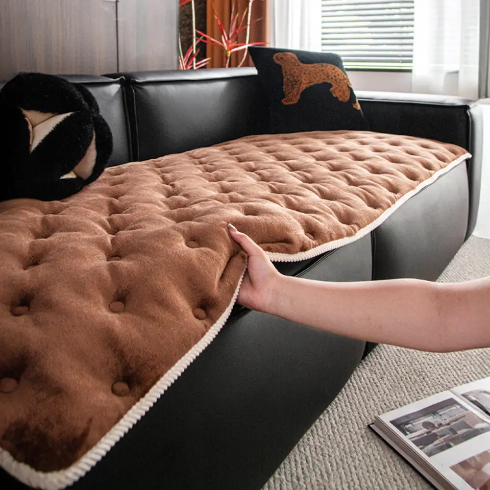 Vintage Leather Sofa Protection Non-Slip Couch Cover - Image 5