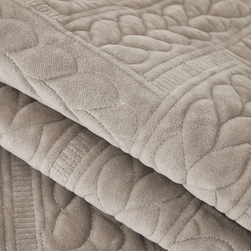 Warm Crystal Velvet Wheat Embroidery Non-Slip Couch Cover - Image 6