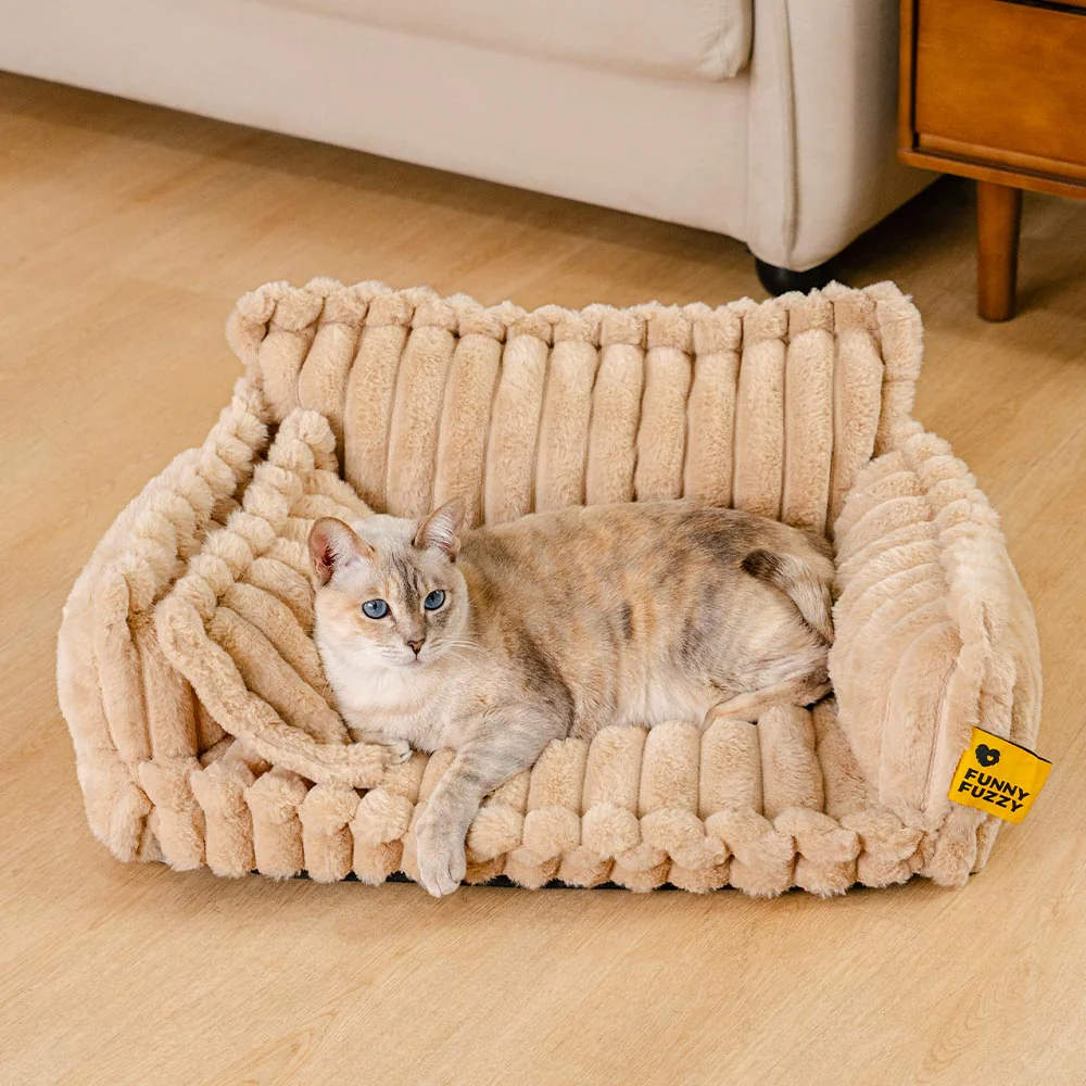 Washable Calming Soft Pillow Bolster Cat Bed-Snoozy Dream - Image 11