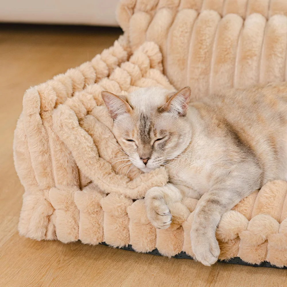 Washable Calming Soft Pillow Bolster Cat Bed-Snoozy Dream - Image 12