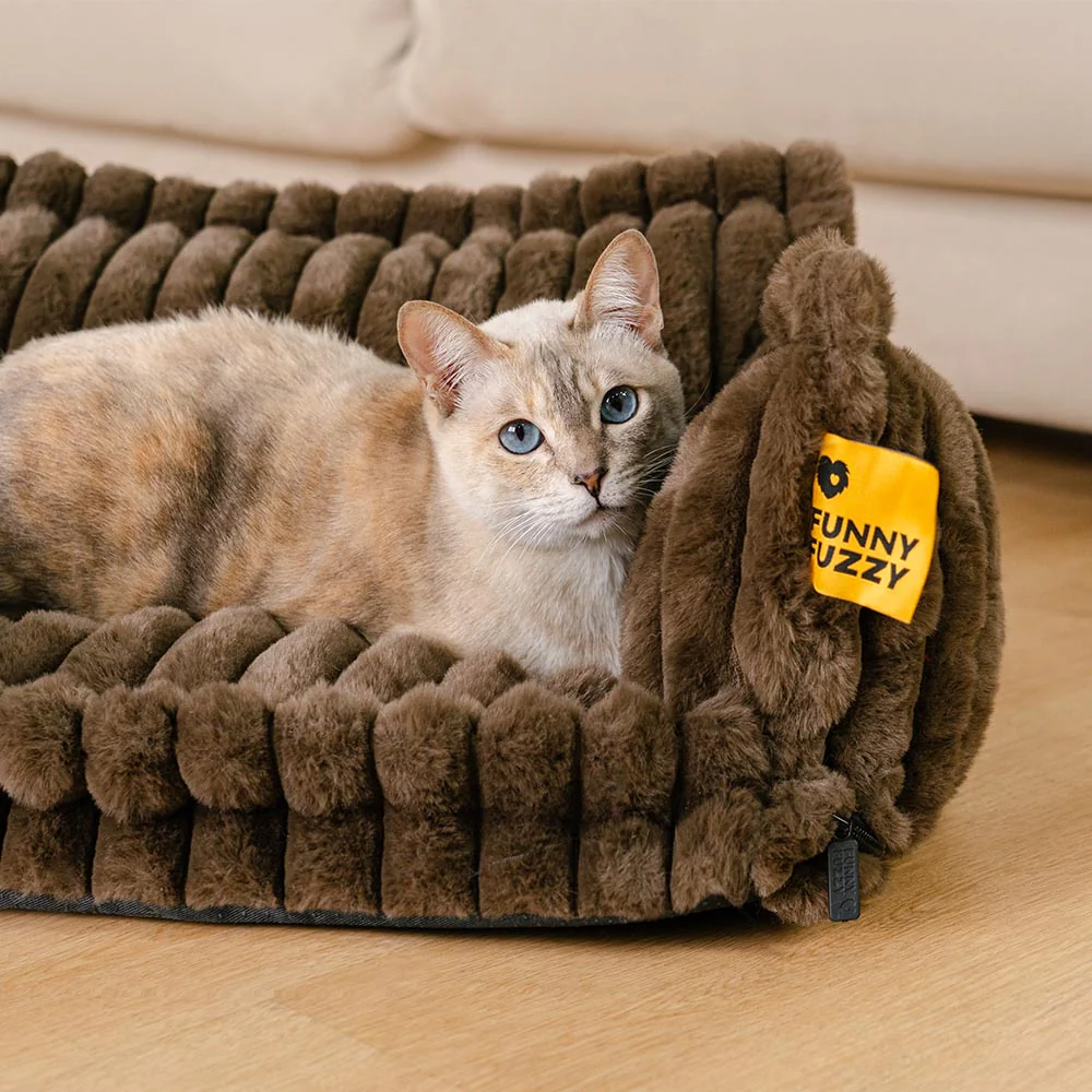 Washable Calming Soft Pillow Bolster Cat Bed-Snoozy Dream - Image 3