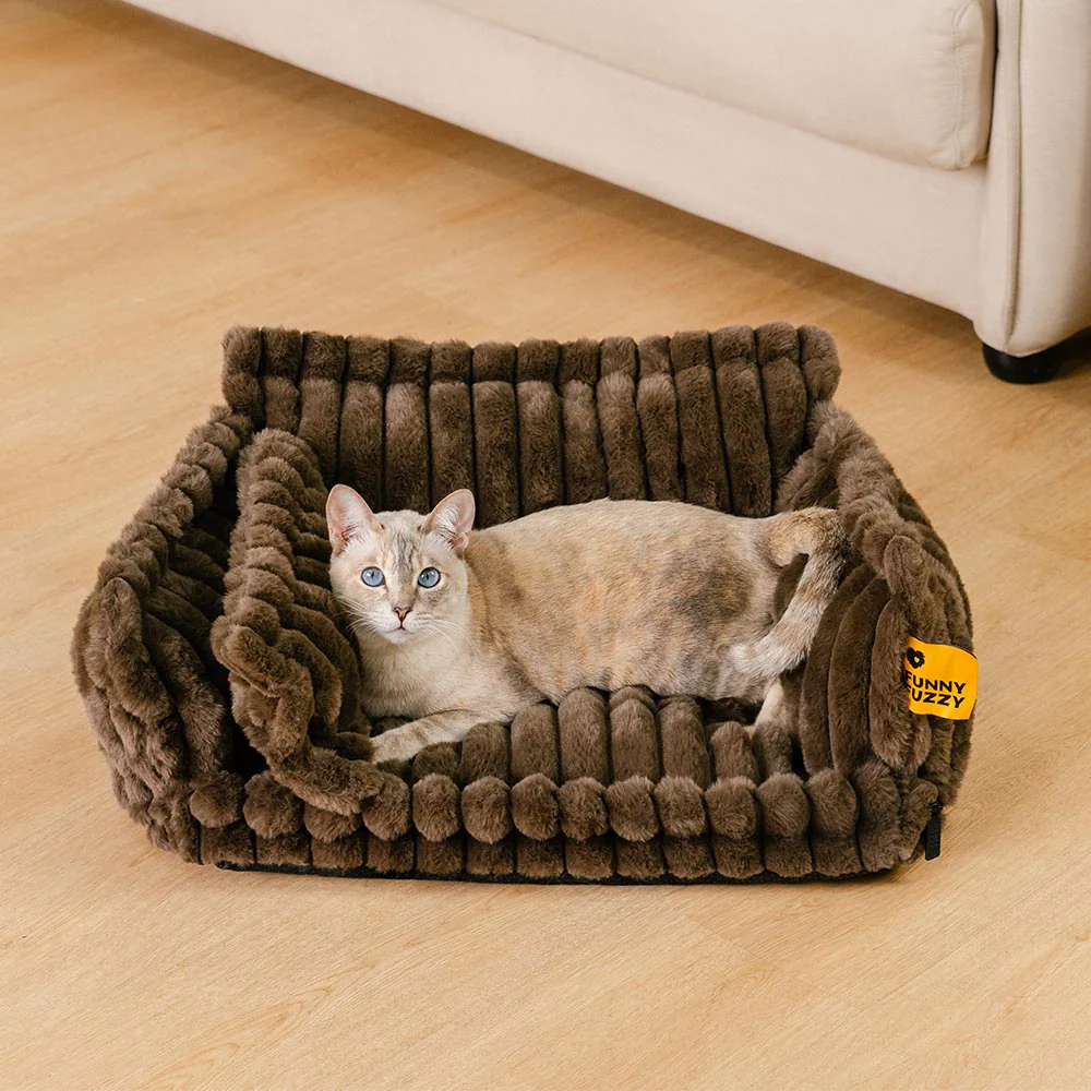 Washable Calming Soft Pillow Bolster Cat Bed-Snoozy Dream - Image 4