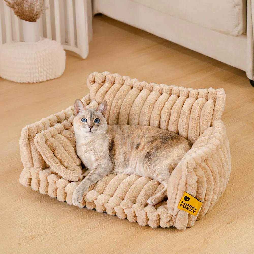 Washable Calming Soft Pillow Bolster Cat Bed-Snoozy Dream - Image 9
