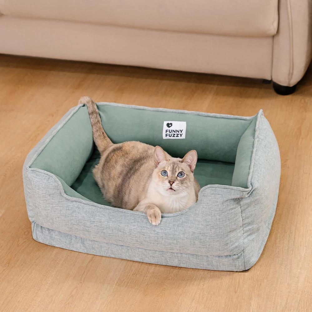 Washable Non-Slip Bolster Cat Bed - Cloudy Dream - Image 8