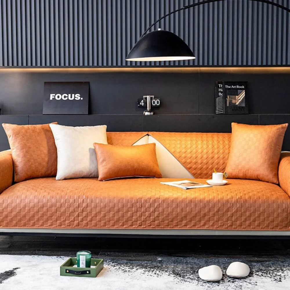 Water-resistant Leathaire Fabric Sofa Cover Furniture Protection Couch Cover - Image 13