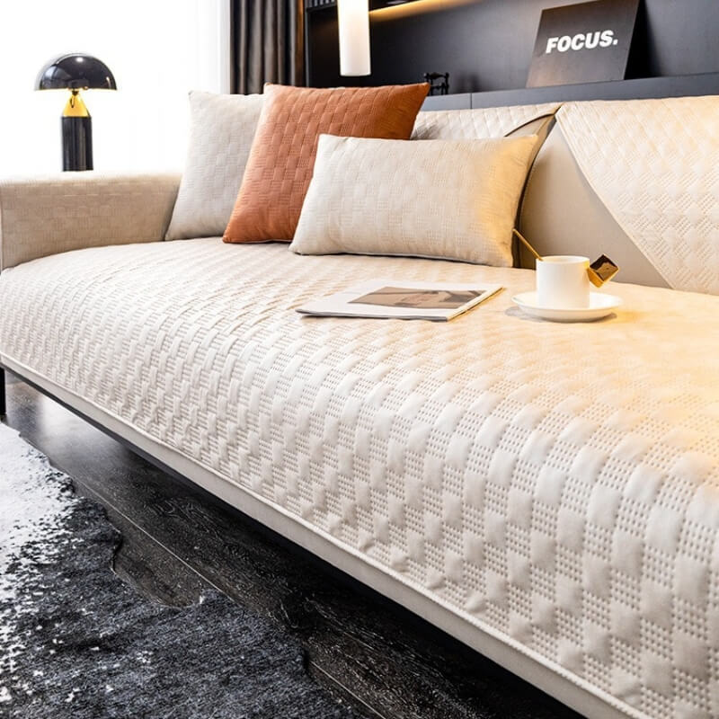 Water-resistant Leathaire Fabric Sofa Cover Furniture Protection Couch Cover - Image 6