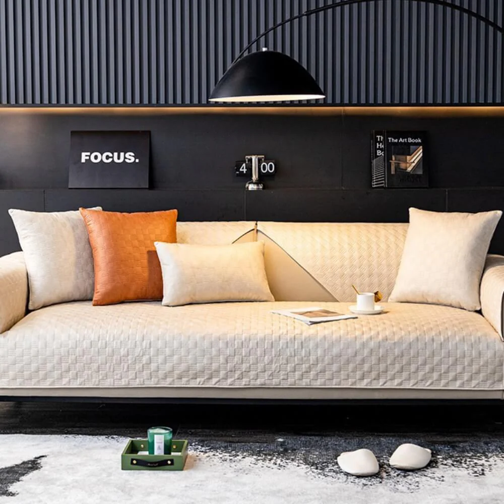 Water-resistant Leathaire Fabric Sofa Cover Furniture Protection Couch Cover - Image 7