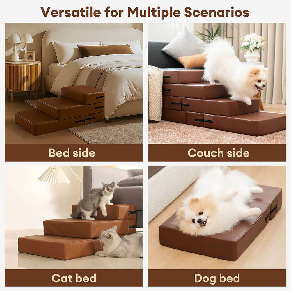 Waterproof Washable PU Leather Modular Multi-Level Pet Stairs - Image 4