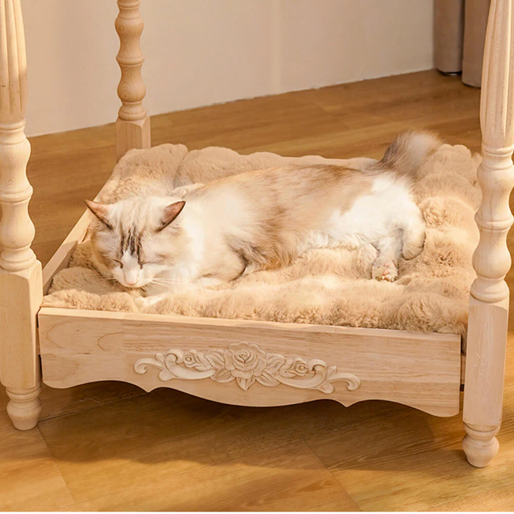 Wave Pattern Ultra Soft Faux Rabbit Fur Dog & Cat Mat With Pet Pillow - Image 8